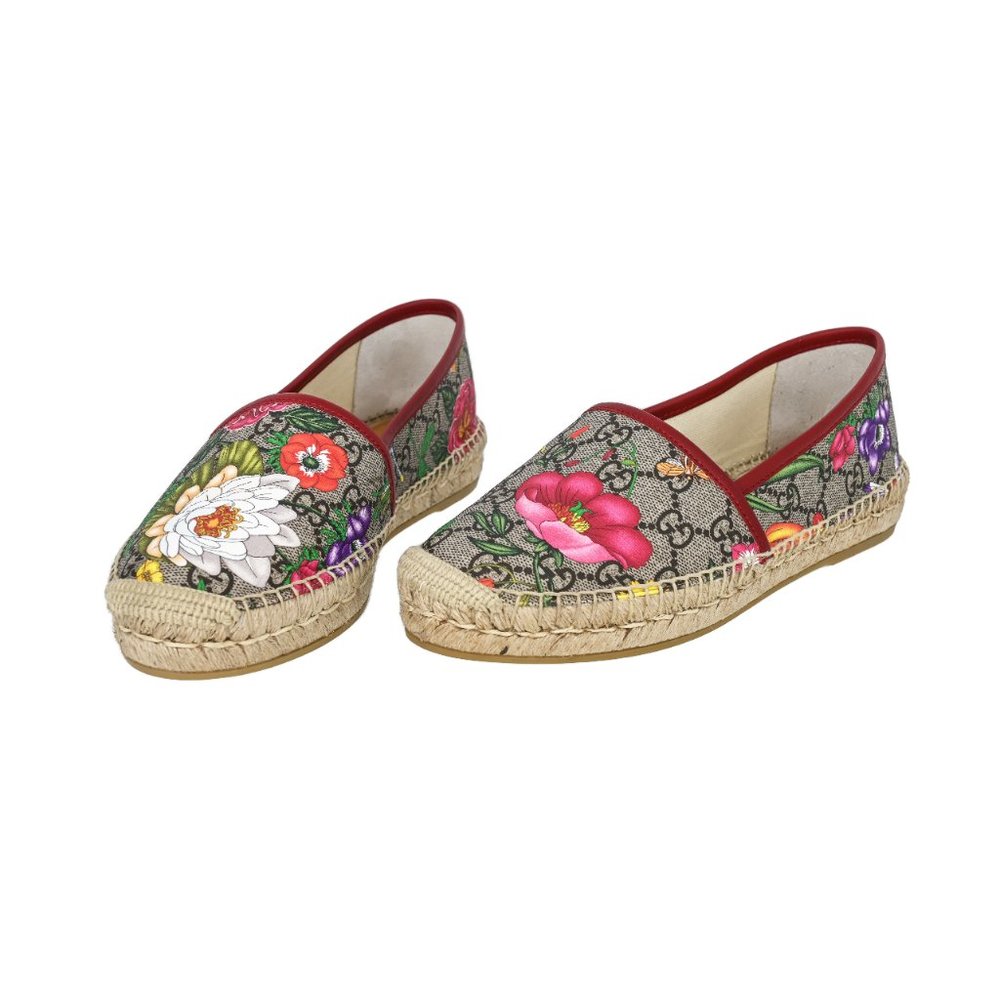 Gucci Pilar GG Supreme Flora Espadrilles Flats - Picture 3 of 7